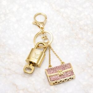 100% Auth Louis Vuitton Lock & Key with unbranded Bagcharm, Keycharm, Keychain